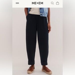 Me & Em Navy Cotton Pull-On Jogger Pants